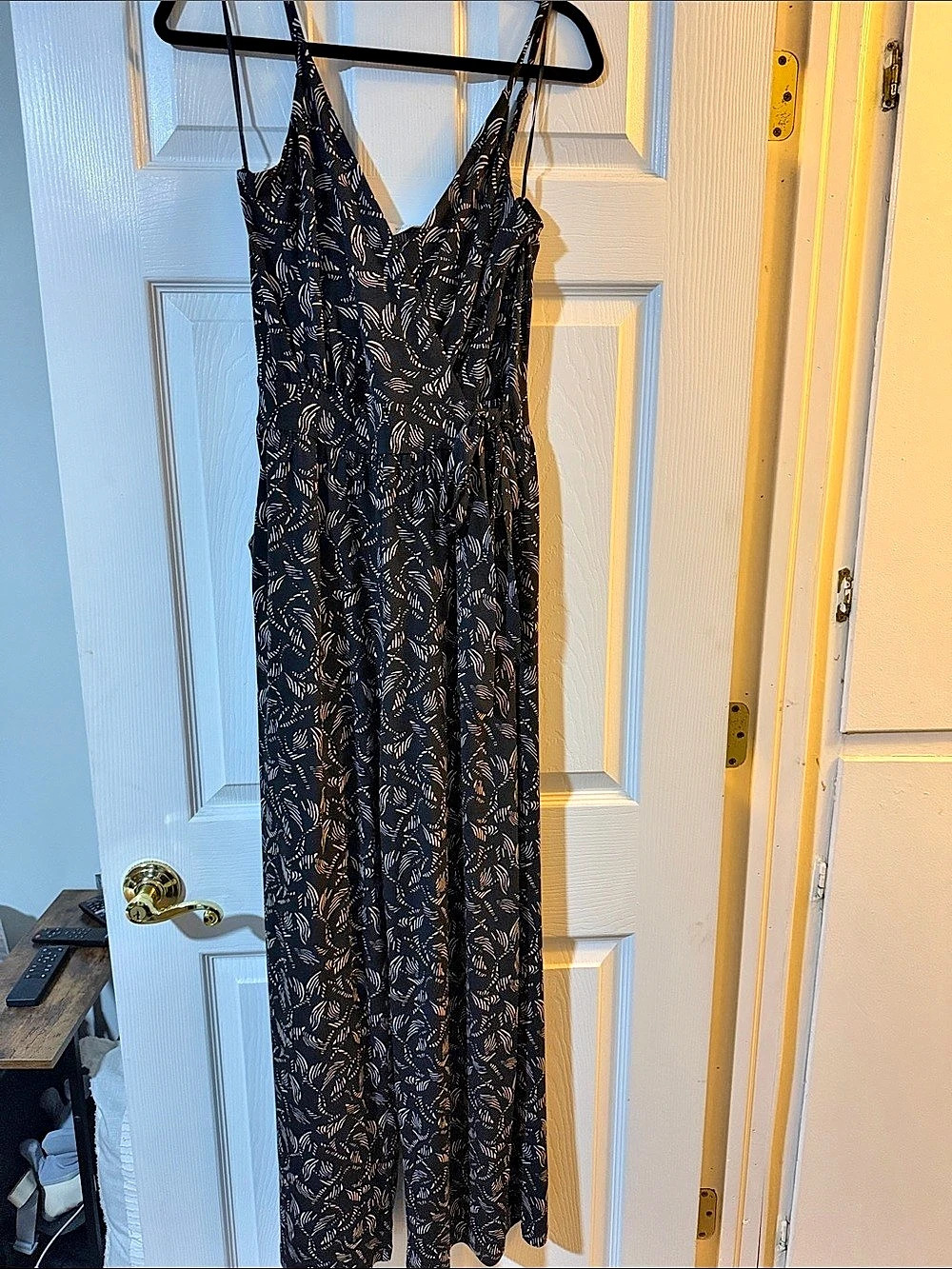 Printed Maxi Dress in Black & White Like New